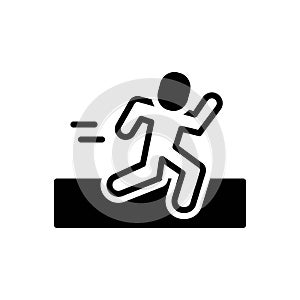 Black solid icon for Runner, sport and marathoner