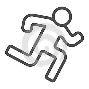 Runner line icon. Run vector illustration isolated on white. Athlete outline style design, designed for web and app. Eps