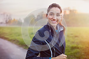 Runner listening music