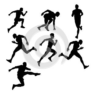 Runner peoples silhouettes