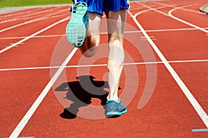 Runner practicing on a race track