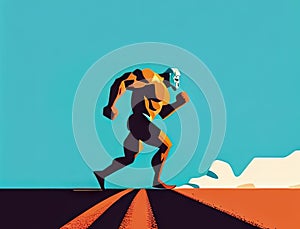 A runner pushing their limits embodying the motivation to strive for betterment. Art concept. AI generation