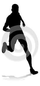 Runner Racing Track and Field Silhouette