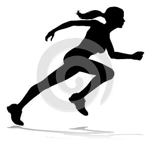 Runner Racing Track and Field Silhouette