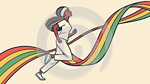 Runner on Rainbow Path: Dynamic Movement and Energy, vector design Generative AI
