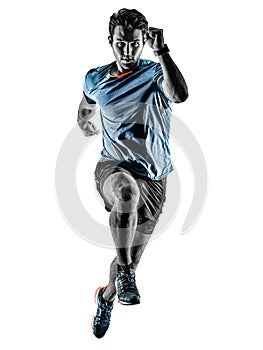 Runner running jogger jogger young man isolated white background