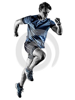 Runner running jogger jogger young man isolated white background