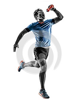 Runner running jogger jogger young man isolated white background