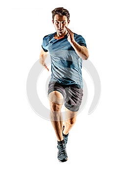 Runner running jogger jogger young man isolated white background