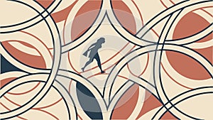 Runner Silhouette Abstract Circular Path, vector design Generative AI