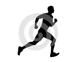 Runner silhouette. Isolated vector. sprinting