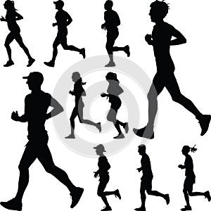 Runner silhouette. jogging