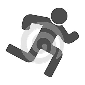 Runner solid icon. Run vector illustration isolated on white. Athlete glyph style design, designed for web and app. Eps