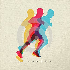 Runner sport man silhouette concept design