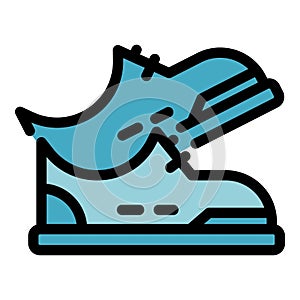 Runner sport shoes icon vector flat