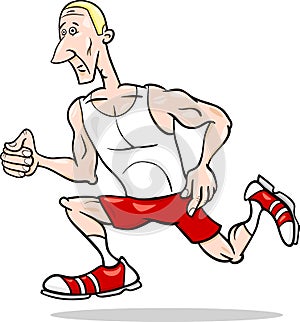 Runner sportsman cartoon illustration