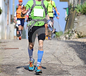 Runner with sportswear running fast during the race