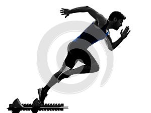 runner sprinter running sprinting athletics man silhouette isola