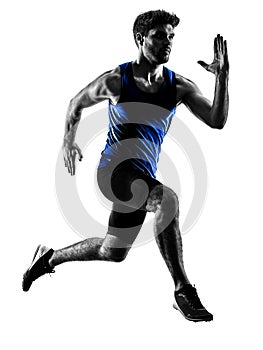 runner sprinter running sprinting athletics man silhouette isola