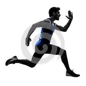 runner sprinter running sprinting athletics man silhouette isola