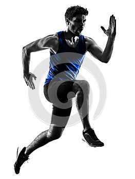 runner sprinter running sprinting athletics man silhouette isola