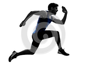 runner sprinter running sprinting athletics man silhouette isola