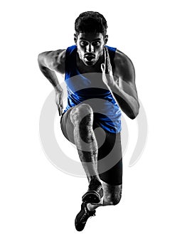 runner sprinter running sprinting athletics man silhouette isola photo