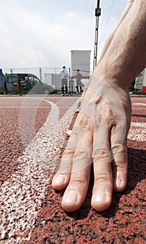 Runner at starting line