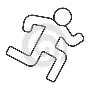 Runner thin line icon. Run vector illustration isolated on white. Athlete outline style design, designed for web and app