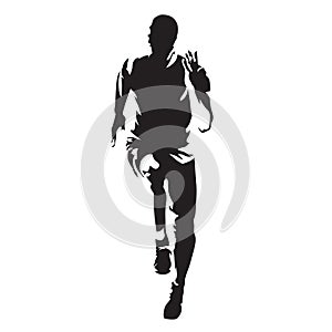 Runner vector silhouette, front view