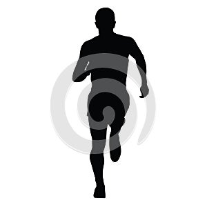 Runner vector silhouette, isolated running man