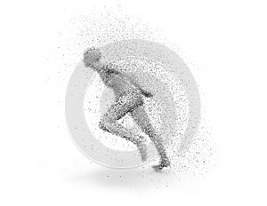 Runner woman body silhouette 3D illustration.