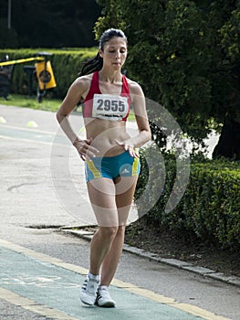 Athletes at the 20km march contest