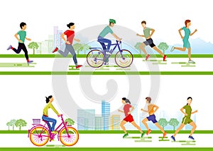 Runners and cyclists