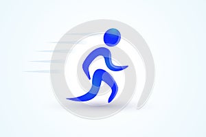 Runners fitness icon logo vector