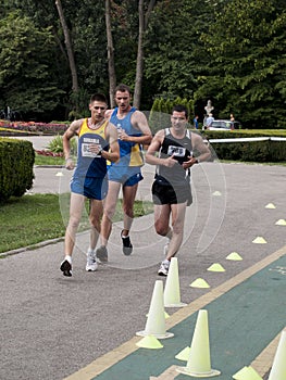 Athletes at the 20km march contest