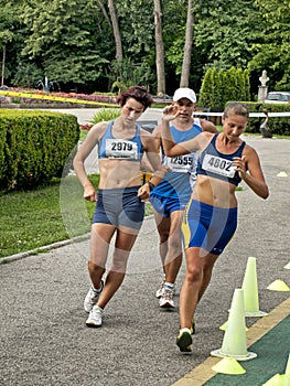 Athletes at the 20km march contest