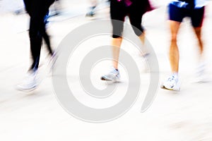 Runners legs with panning blur