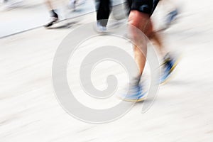 Runners legs with panning blur