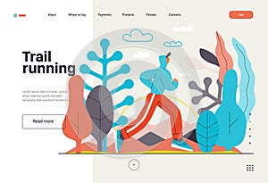 Runners - a man running and exercising outside, website template