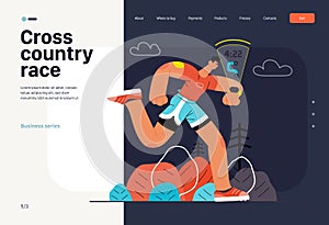 Runners - a man running and exercising outside, website template