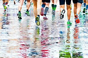 Runners in marathon abstract legs