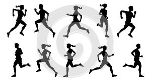 Runners in Silhouette Sprinters Joggers People photo