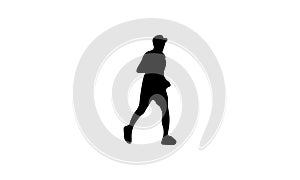 Runners on sprint men on white background. vector illustration