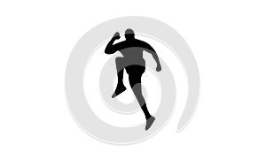 Runners on sprint men on white background. vector illustration