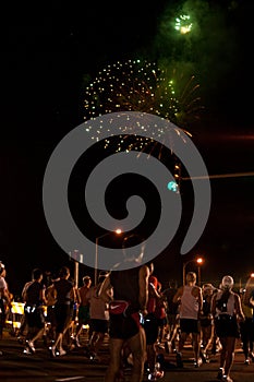 Runners at Start of Honolulu Marathon