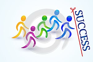 Runners success goal logo image