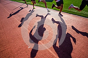 Runners on the track, silhouette, athletics sport photo