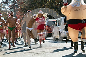 Runners Wearing Speedos Jog Down Street In Eclectic Atlanta Race