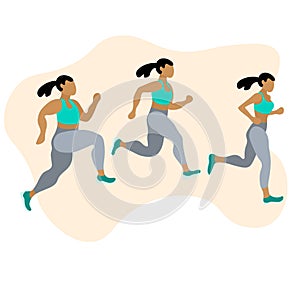 Runnig people illustration